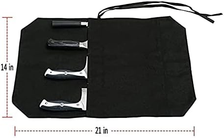 HERSENT Knife Roll, Chef's Knife Roll Bag, Portable Knife Bag, Travel Chef Knife case Carrier torba za odlaganje sa 4 slota, torbica za noževe za kuhare ili kulinarske entuzijaste za muškarce žene, mesarski nož Roll Bag