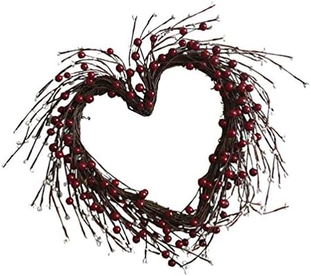 Valiclud Heart Wear do dekor božićnih vrata vijenac srčani oblik crvene bobice vijenac zida viseći vijenac za valentine Garland za vjenčane zalihe pružaju prsten u obliku srca