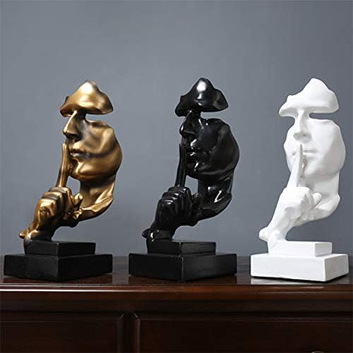 Aboxoo Himider Kip, tišina je zlatna apstraktna umjetnost figurica, modernih kućnih smola skulptura