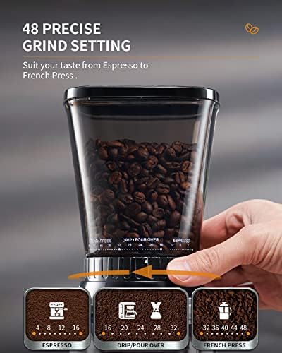 SHARDOR antistatički Konusni brusilica za kafu sa preciznim elektronskim tajmerom, električni podesivi mlin