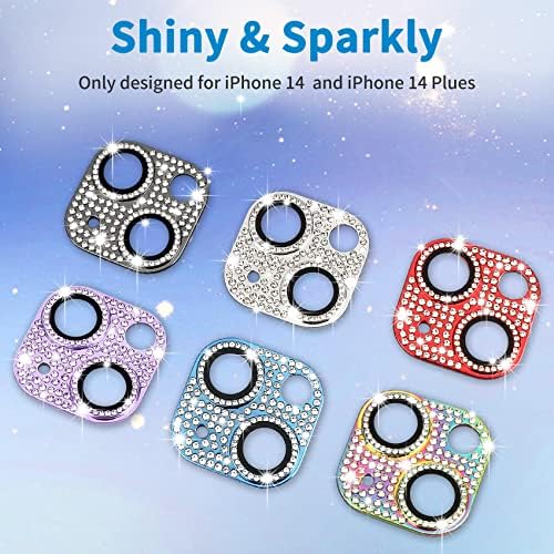 Hsefo za iPhone 14 i iPhone 14 Plus zaštitnik sočiva kamere, Bling 3d vještački dijamant Sparkle
