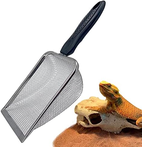 Falltail inox Reptile pijesak podloge Scoop lopata Sifter Fine Mesh Metal Reptile stelja čistač Scooper za pijesak posteljinu