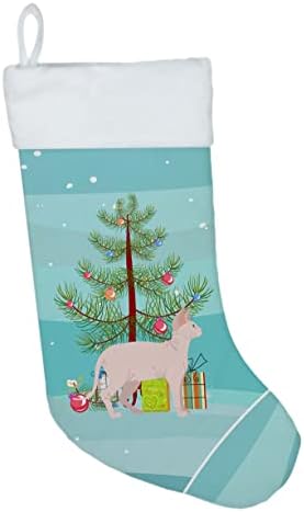 Caroline's blaga CK4724CS Sphynx Cat sretan božićni božićni čarapa, kamin Viseće čarape Božićna sezona
