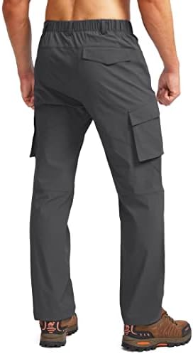 Pudolla Muške planinarske teretne pantalone natezane radne hlače za muškarce UPF50 + sa džepovima sa patentnim