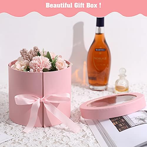 Anndason cvjetni okviri okrugli rotacijski kutije za cvijeće kartona Poklon kutije Luksuzni cvijet poklon za ukrašavanje doma, vjenčanje, rođendan Valentinovo ukras za poklon