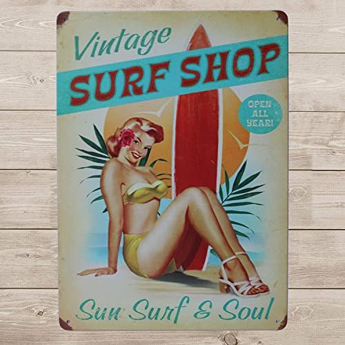 ARTCLUB Vintage Surf Shop metalni Limeni znak, ploča za surfanje za sunce ploča za surfanje registarske tablice