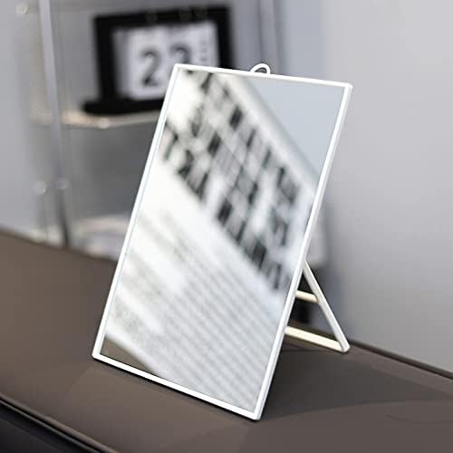 Bijelo sklopivo stolno ogledalo za šminkanje sa postoljem, zidno viseće ogledalo za ispraznost