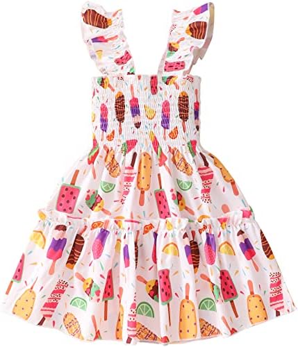 RETSUGO djevojčice haljine lepršavi rukav Ležerna haljina za rođendansku zabavu mališani deca Swing Twirly ljetni sarafan 1-8 godina