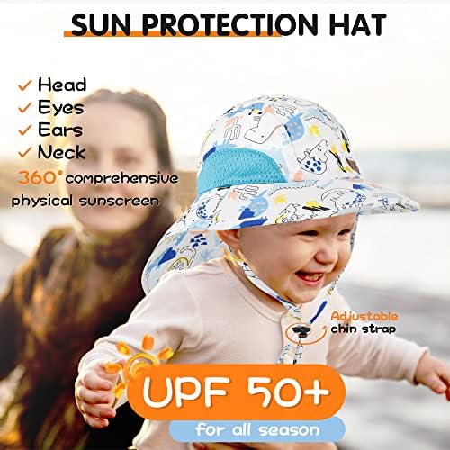 Geyanuo Baby Sun Hat, HATS za zaštitu od sunca, upf 50+, ljetna na otvorenom plaža za djecu Dječja dječaka