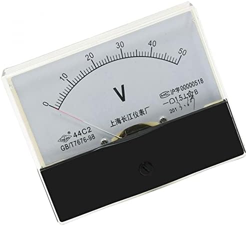Izvorna karta DC 0-50V pravokutnik analogni naponski panel mjerač mjerača voltmetar bijeli
