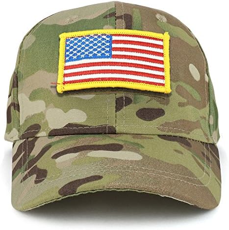Trendy Odjeća za mlade Vojna žuta zakrpa američke zastave na taktičkoj kapi