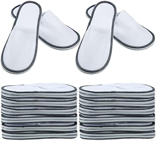 SATINIOR 12 pari jednokratne papuče bijeli udobni baršunasti gosti jednokratne papuče zatvorene Spa papuče za žene i muškarce hotel Home Spa Salon za nokte gosti i zabava