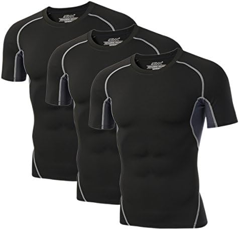 Aubos muške košulje od 3 pakovanja Cool suhi atletski baselayer WorkOut mišićne majice kratkih