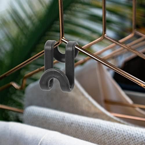 Zerdeko vješalice 50pcs vješalica za odjeću konektorka plastična mini kaskadno vješalica za spavanje prostora za uštedu vješalica za spašavanje kuka za zatvaranje crno-ručnike kuke za proširenje