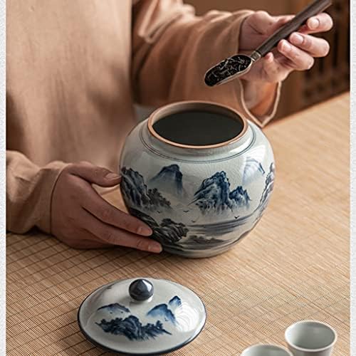 DEPILA plavo-bijela tegla od đumbira, Chinoiserie dekorativna tegla za Kućni dekor, tegla za skladištenje čaja sa hermetičkim poklopcem, Keramika za kuhinjski začinski čaj za čaj od kafe limenke za čaj