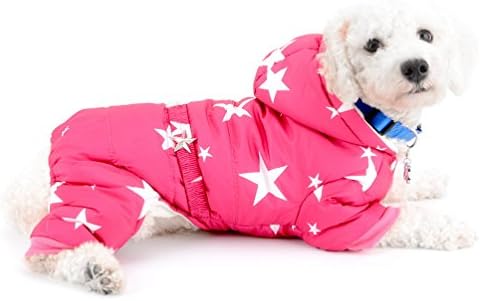 Selmai Snawit za male pse Fleece obložene zvezde sa kapuljačom sa kapuljačom sa kapuljačom sa četiri noge zimski kaputi Puppy Doggie Chihuahua Odjeća odjeća Odjeća ružičasta