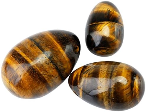 MookaiteDecor snop - 2 predmeta: Tigrovo kristalno jaje sa kamenim postoljem i set od 3 tigrastih