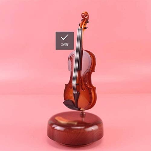 Ylyajy 1 Crvena violina muzička kutija Rotirajuća violina Desktop Instrument Jewelry Music Box