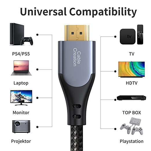 CableCreation HDMI kabl 4K@60Hz, 6ft siva HDMI 4K muški na muški kabl, High-Speed 18Gbps, 4K HDR, 3D za TV, Monitor, PS4 / 5, Xbox One i više