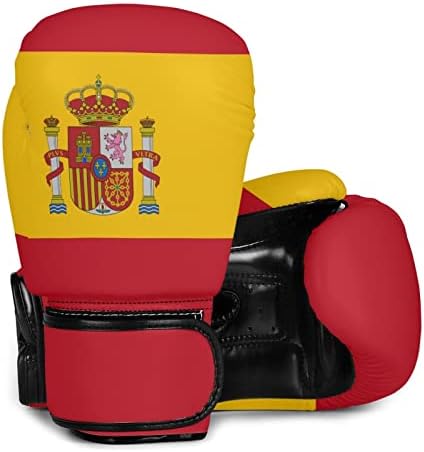 Španija zastava PU kožne boksering Kickboxing Rukavice za probijanje rukavica, za muškarce i žene