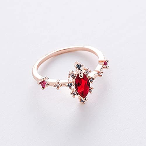 Žene prstenovi modni podesivi cvijet crveni kameni prstenovi za žene klaster dainty slaganja otvorenog cvjetnog angažmana prsten vintage prstenovi