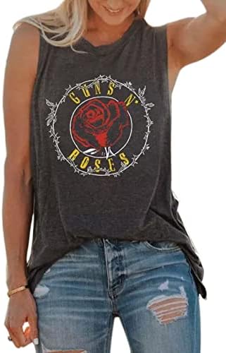 Guns N ' Roses Tank Top Žene Smiješni Kosturi Grafički Majica Bez Rukava Ljeto Pismo Print Casual Tank Lobanja