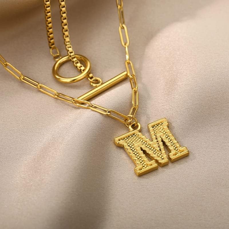 Oyalma početno pismo preklopna ogrlica za žene Zlatni Punk Hip Hop debeli džemper lanac ot kopča ogrlice nakit-18k