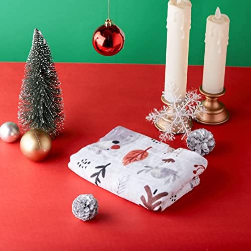 Chippi & Co Božićnska zimska šuma bijeli pamuk muslin swaddle pokrivač slatka dekor vrtića, 47x47 ''