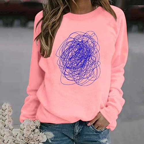 JJHevdy Valentines Dnevne košulje Žene Grafički pulover Ljubav Heart Pismo Ispiši dukseri za pulover