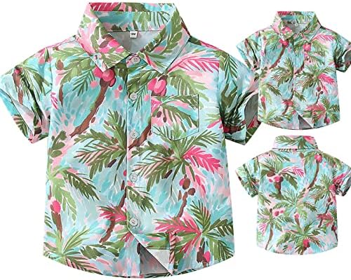 Dječaci Ljetni kratkih rukava Sve košulje na plaži Coconut Print casual majica casual izlaska