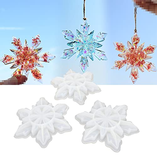 3pcs Snowflake silikonski kalupi, silikonski kalup za snježne pahulje kalup za lijevanje za božićne ukrase