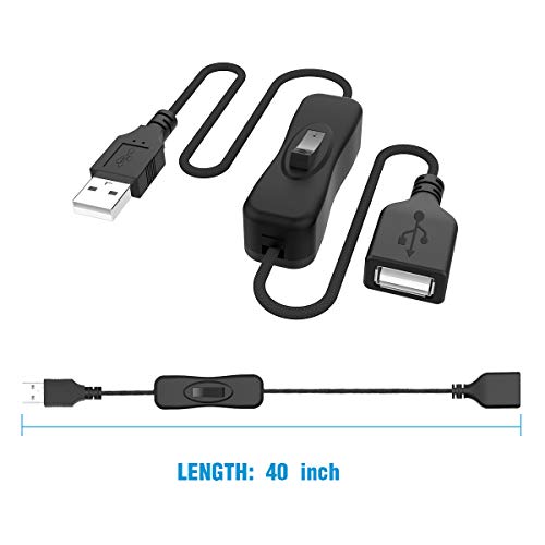 ANDTOBO Produžni kabl USB prekidača, nadograđeni USB produžni kabl sa kablom za uključivanje / isključivanje prekidača za LED trake, iOS sistem itd