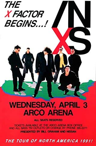 INXS1991 North American Tour Poster X Faktor Arco Arena Sacramento Original NM