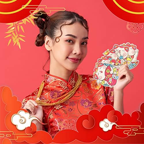 Didiseaon 12kom kineske crvene koverte Maneki Neko Lucky Cat Money Red Packet Hong Bao za 2023. godinu festivala Rabbit Spring koverte potrepštine za Božićni rođendan