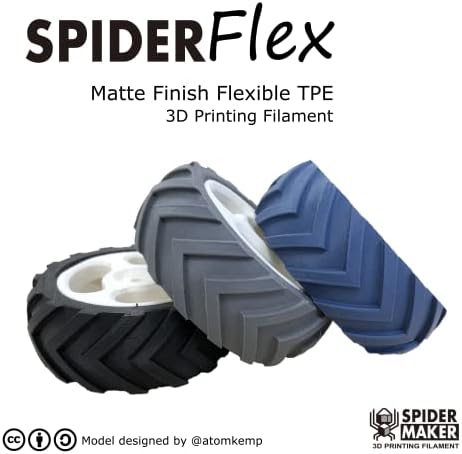 Spidermaker Spiderflex Matte Finight Fleksibilan TPE 3D ispis sila - obala 75a, 1,75mm, 500g