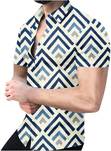 Muški majice dolje majice, modni 3D ispis kratkih rukava Trendy Slim Fit Tees Bluuses rever geometrijske haljine