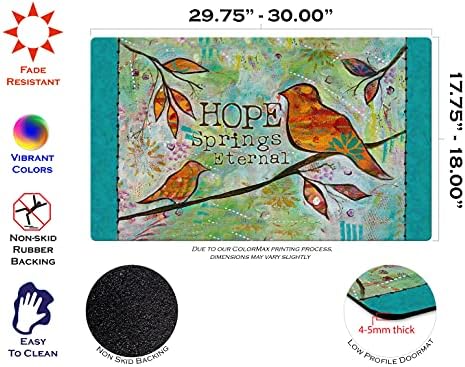 Toland Home Garden 800233 Hope Springs Eternal inspirativna prostirka za vrata 18x30 inča Bird Outdoor otirač