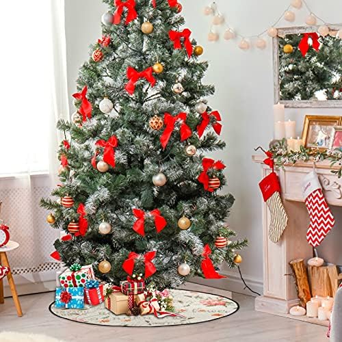 Xigua Christen Tree Mat Vintage Cvjetni partreni vodenicolor Božićno stablo MAT Christmas Drvo Suknja