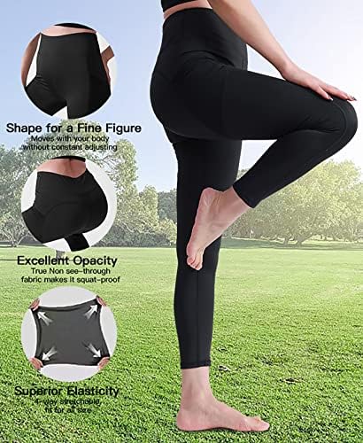 Luxccaiw 3 pakovanje HIGH-CATHER COMFORMI HAMGINGS za žene sa 2 džepova, upravljački trbušni pokret pokreće joge