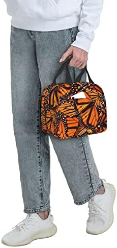 Raseng Monarch Butterfly izolovana torba za ručak žene & muškarci kutija za ručak za posao kutija za ručak torba za dječake & djevojke pakovanje tople ili hladne grickalice za školu & Travel crna jedna veličina 11488