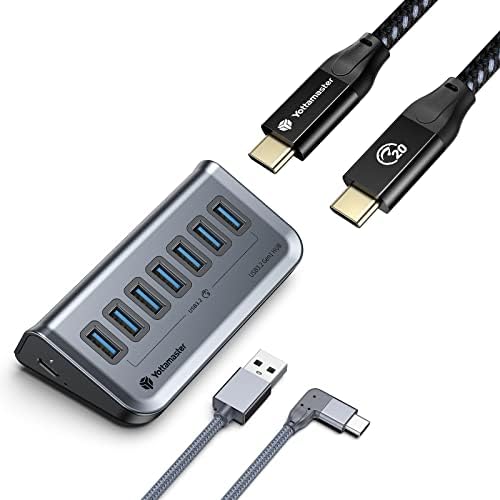 USB Hub sa USB A Do C kablom pod pravim uglom & amp; USB C kabl-ravno, pogodan za sve vrste USB A računara,