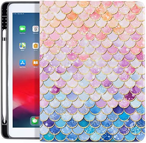 Marinavida iPad 10.2 / 10.5, iPad 9. / 8. / 7. generacija, iPad Air 3. 10.5, iPad Pro 10.5 Slučaj, potpuna zaštitna kožna kožna futrola za iPad 10,2 inča sa držačem olovke naranče