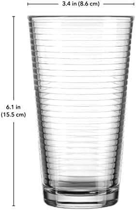 Glaver's čaša za piće-Set 10-Highball Glass Cups, Premium kvalitete Cooler 17 oz. Rebrasto Staklo.
