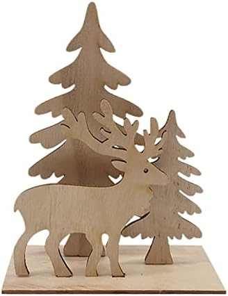 Xios Božićna dekoracija 2022 Božićna drvena seoska scena Drvena stola Dekor DIY Drvo Reindee R Božićni drveni