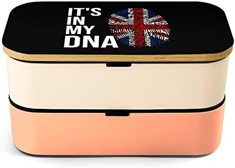 To je u mojoj DNK britanskoj zastavi dvostruki sloj Bento ručak s posudom za pribor za ručak sa zaklopkom
