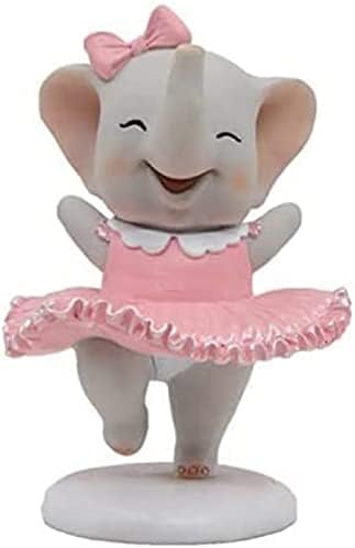 Comfy sat 5 Slatka plesna baleta Slon ružičasta haljina figurica, kolekcionarna kipa, dekoracija