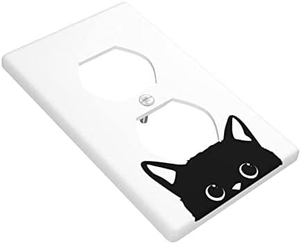Slatka crna mačka dupleks izlazni poklopac ukrasni električni spremnik Zidne ploče Plastična sklopka za preklopnu ploču za kupaonice Kuhinja spavaća soba Početna Dekor 4,5 x 2,76