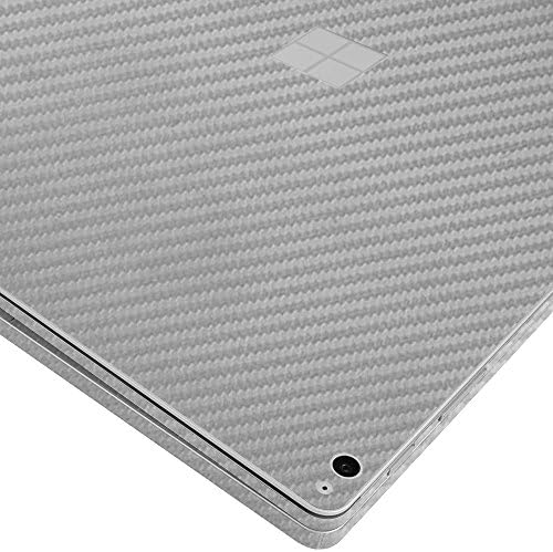 Skinomi Silver Carbon Fiber koža za cijelo tijelo kompatibilna sa Microsoft Surface Book 2 15 inch TechSkin sa