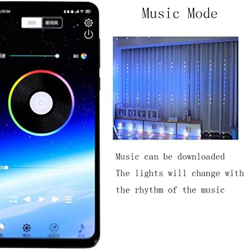 16 Boja Mijenja Zavjese Svjetla App Kontrola Svijetle Muzike Sync Twinkle Svjetla Podesiva Brzina Štednja