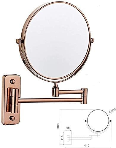 RHYNIL ogledalo za šminkanje 8-inčno dvostrano okretno zidno ogledalo, proširujući sklopivo Kozmetičko ogledalo za brijanje u kupaonici
